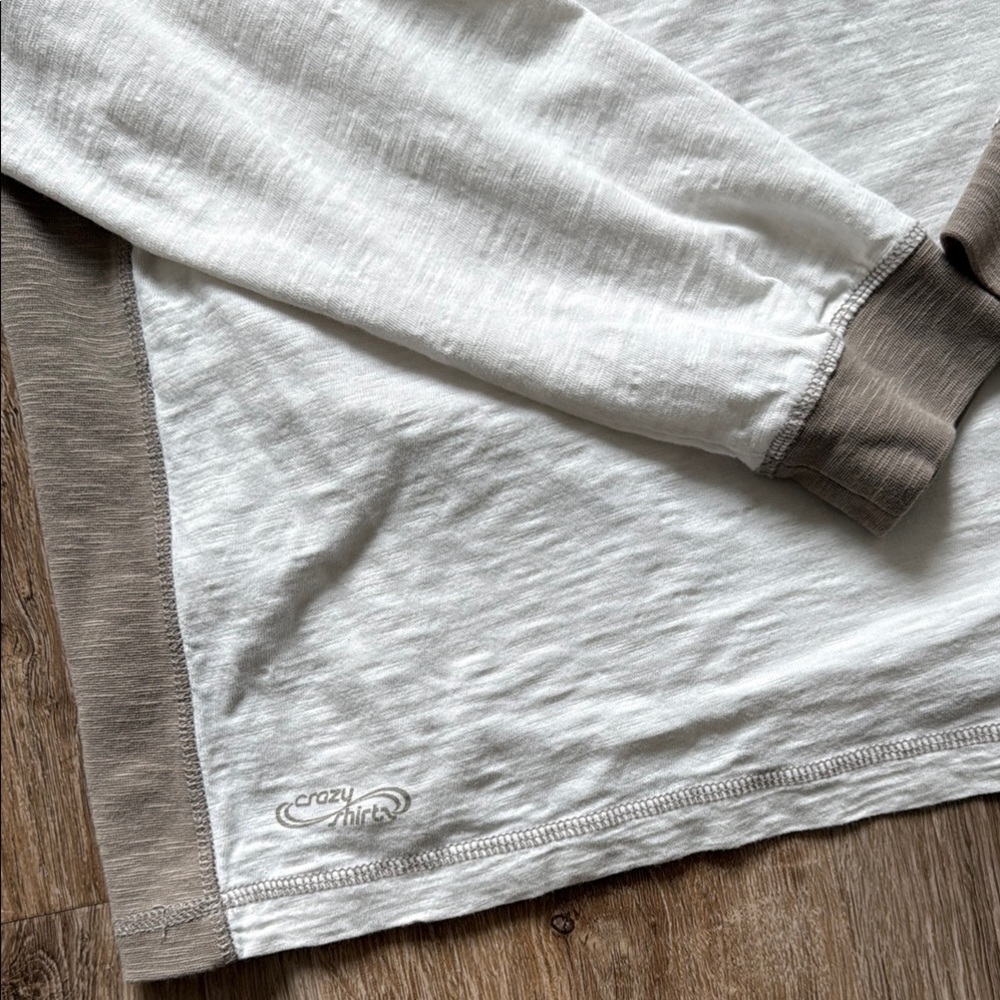 White and Tan “Cali” Soft Cotton Hooded Pullover - Picture 5 of 6